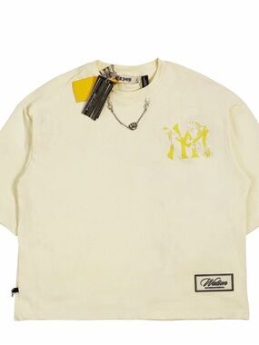 ⛓️🌼⛓️ Watson Cream Embellished Logo Boxy Tee